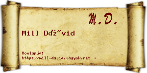 Mill Dávid névjegykártya